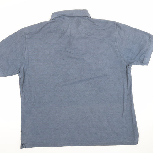 Marks and Spencer Mens Blue Polo Shirt Cotton Blend Size L