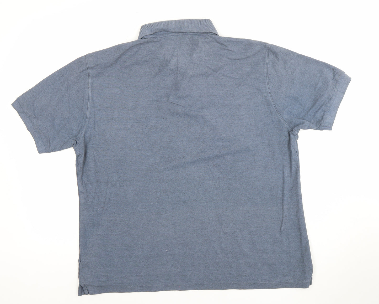 Marks and Spencer Mens Blue Polo Shirt Cotton Blend Size L