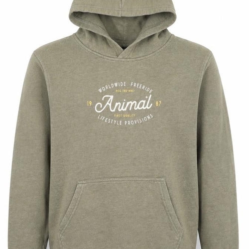 Animal Boys Khaki Pullover Hoodie 11-12 Years Cotton Blend Kangaroo Pocket