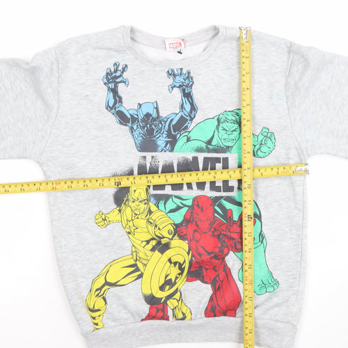Marvel Boys Grey Sweatshirt 8 Years Pullover Graphic Print Avengers