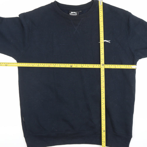 Slazenger Men's Black Sweatshirt L Crew Neck Pullover Sports Style
