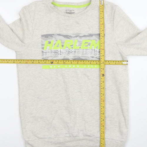 Primark Boys Beige Harlem New York City Pullover Sweatshirt Size 12 Years