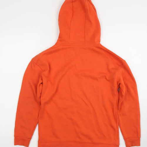 Primark Boys Orange Pullover Hoodie 12-13 Years Graphic Print Cotton Blend