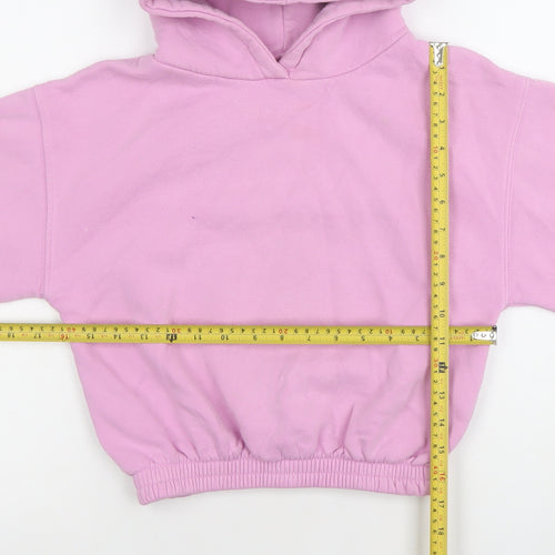 ZARA Girls Pink Hoodie Size 9 Years Cotton Blend Pullover
