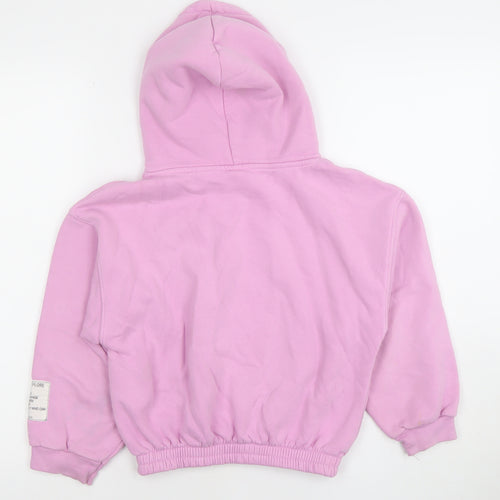 ZARA Girls Pink Hoodie Size 9 Years Cotton Blend Pullover