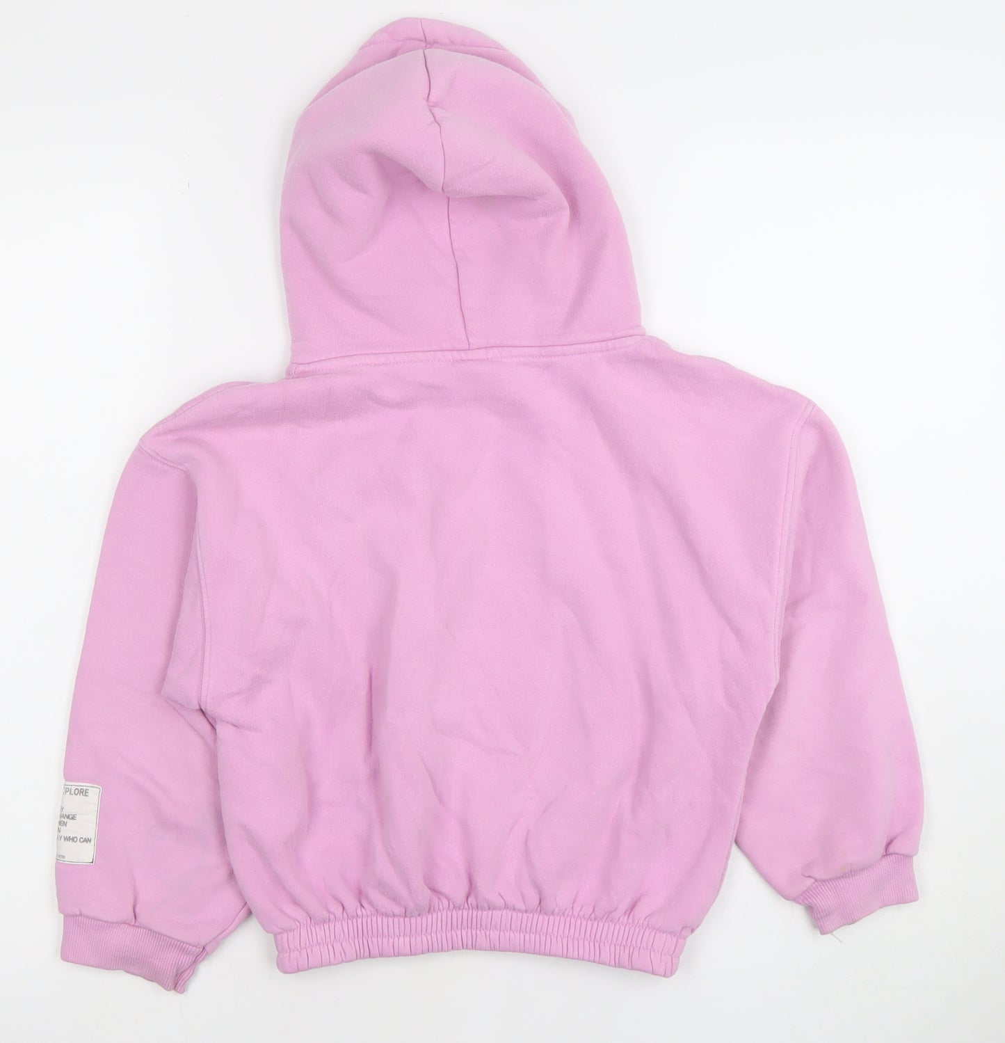 ZARA Girls Pink Hoodie Size 9 Years Cotton Blend Pullover