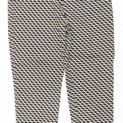 Marks and Spencer Womens Geometric Slim Trousers Size 12 Short Multicoloured
