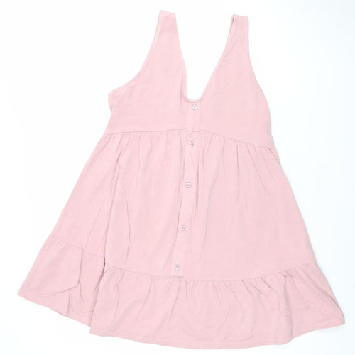 ASOS Women’s Pink Sleeveless Skater Dress Size 14 Cotton Stretch