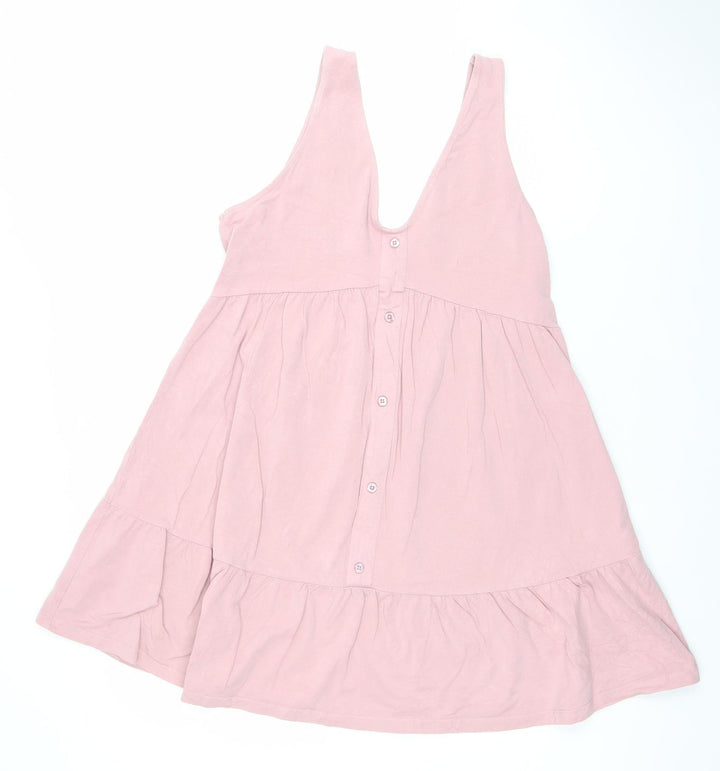 ASOS Women’s Pink Sleeveless Skater Dress Size 14 Cotton Stretch