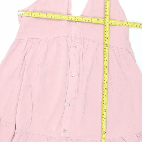 ASOS Women’s Pink Sleeveless Skater Dress Size 14 Cotton Stretch