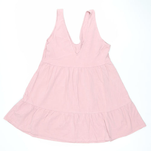 ASOS Women’s Pink Sleeveless Skater Dress Size 14 Cotton Stretch