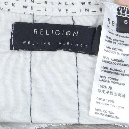 Religion Women’s Grey Cotton T-Shirt Dress Size S Short Sleeve Casual