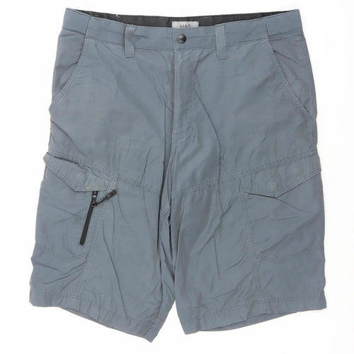 Marks and Spencer Men's Blue 34 Cargo Shorts Lightweight Quick Dry