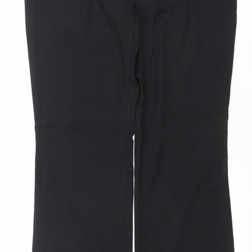Next Tailoring Women Black Pinstripe Trousers Size 12R Polyester Blend