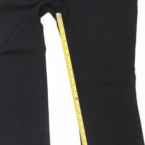 Next Tailoring Women Black Pinstripe Trousers Size 12R Polyester Blend