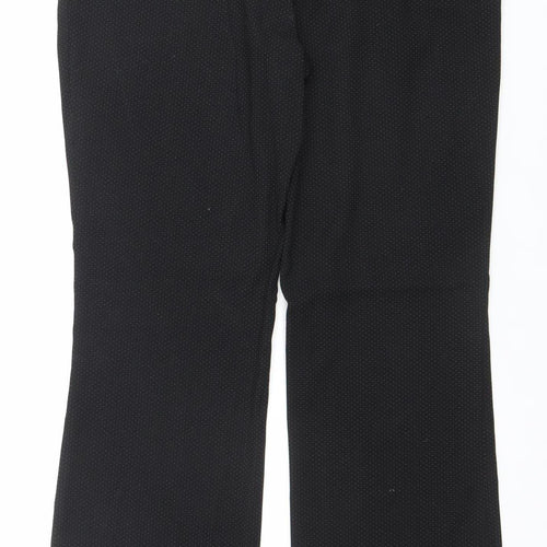 Next Tailoring Women Black Pinstripe Trousers Size 12R Polyester Blend