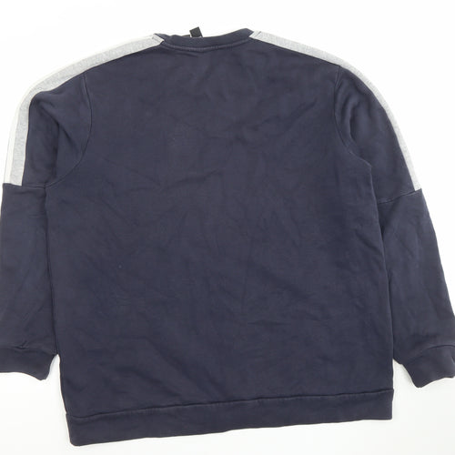 Adidas Men's Blue Crew Neck Pullover Sweatshirt L Sports Fleece