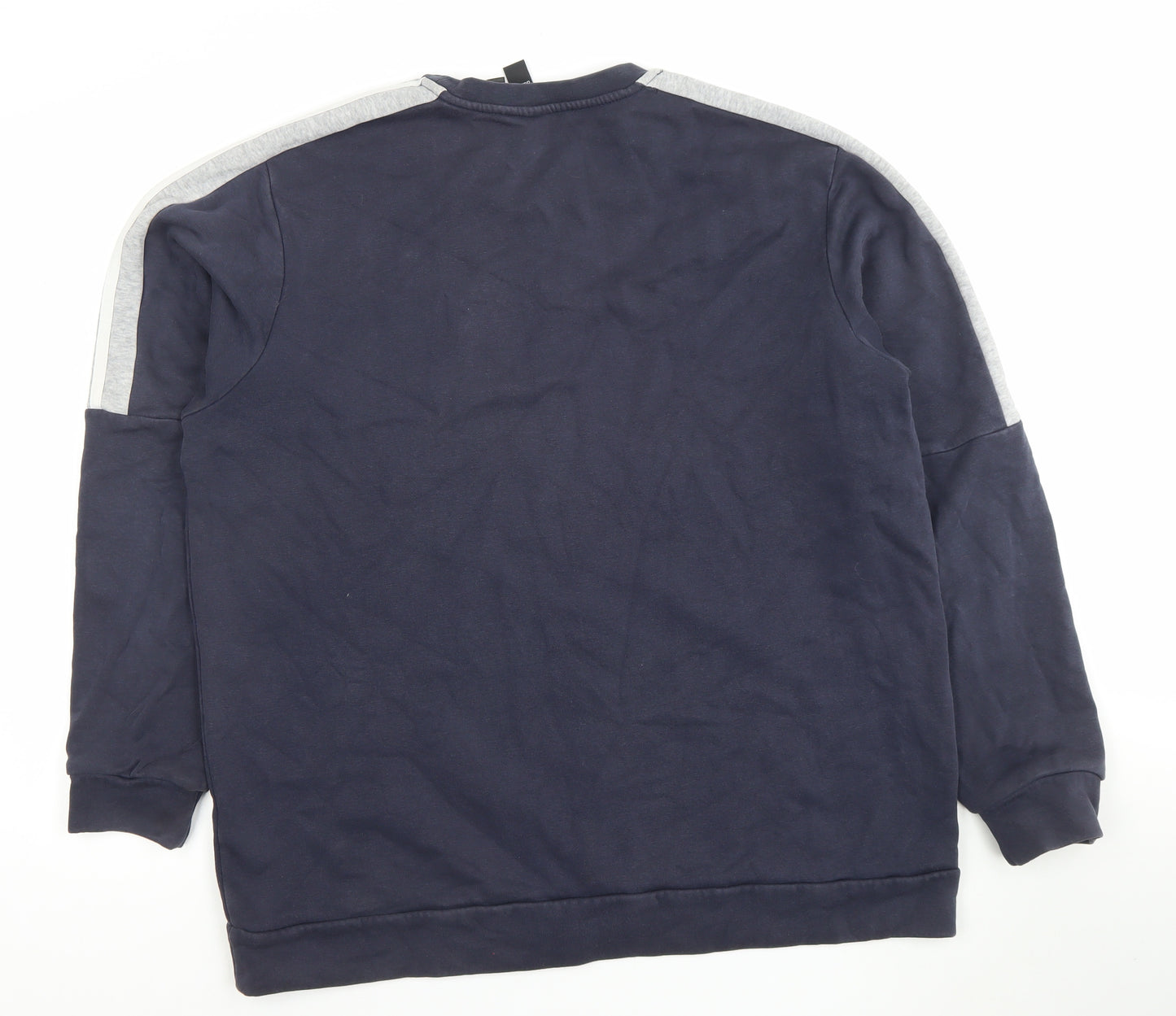 Adidas Men's Blue Crew Neck Pullover Sweatshirt L Sports Fleece