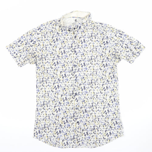 Desoto Men's Multicoloured Floral Short Sleeve Cotton Button-Up Shirt M