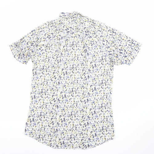 Desoto Men's Multicoloured Floral Short Sleeve Cotton Button-Up Shirt M