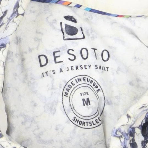 Desoto Men's Multicoloured Floral Short Sleeve Cotton Button-Up Shirt M