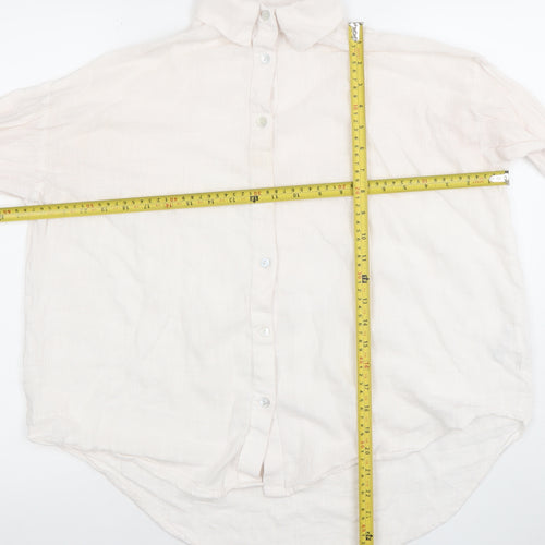 PULL&BEAR Women’s Ivory Cotton Button-Up Shirt Size S