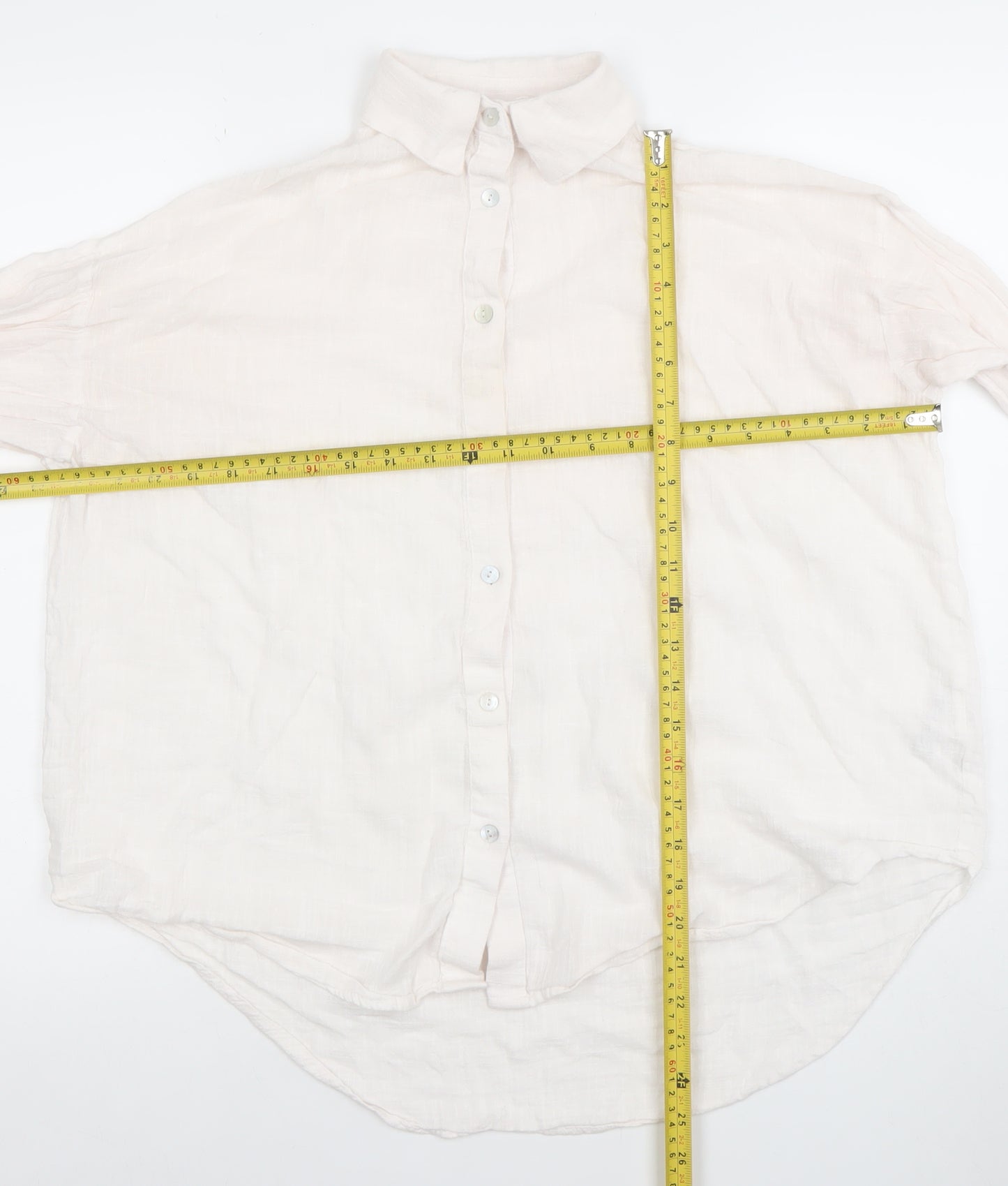 PULL&BEAR Women’s Ivory Cotton Button-Up Shirt Size S