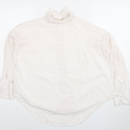 PULL&BEAR Women’s Ivory Cotton Button-Up Shirt Size S