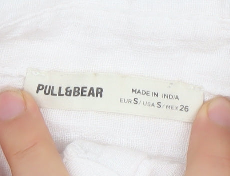 PULL&BEAR Women’s Ivory Cotton Button-Up Shirt Size S