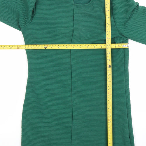 ONLY Womens Green XS Long Sleeve Open Knit Cardigan