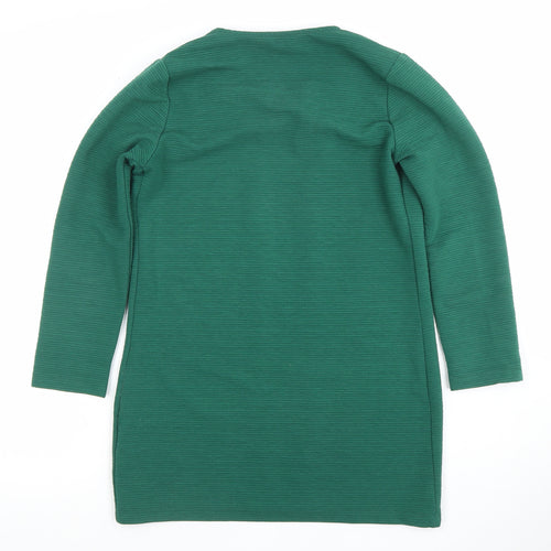 ONLY Womens Green XS Long Sleeve Open Knit Cardigan