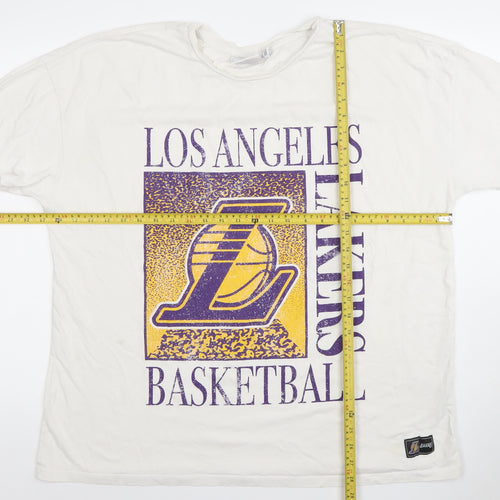 NBA Los Angeles Lakers White Women's XL T-Shirt Short Sleeve 100% Cotton