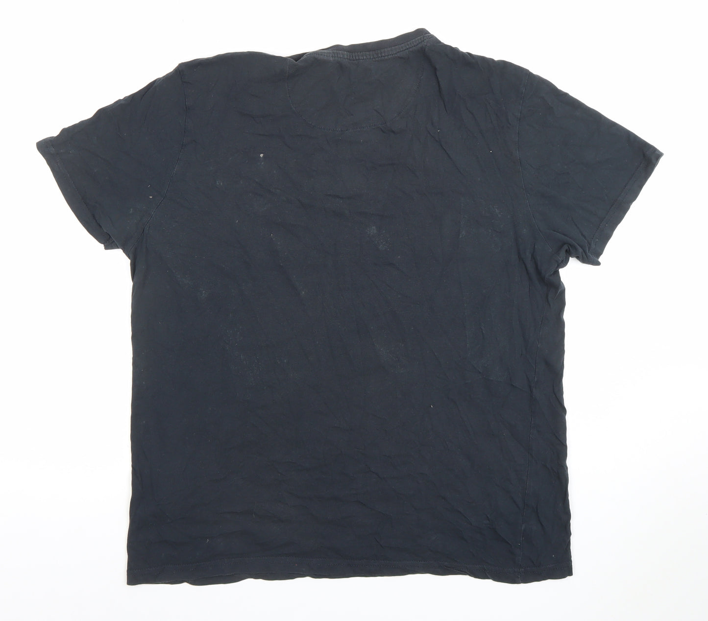 Brave Soul Men’s Black Cotton Crew Neck Short Sleeve T-Shirt Size L