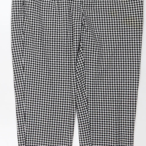 United Colors of Benetton Womens Black Houndstooth Slim Trousers S