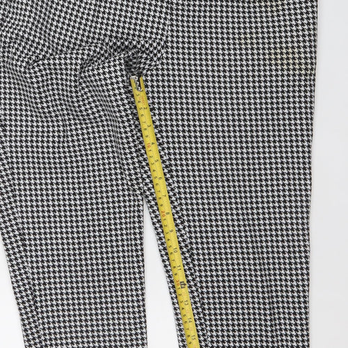 United Colors of Benetton Womens Black Houndstooth Slim Trousers S