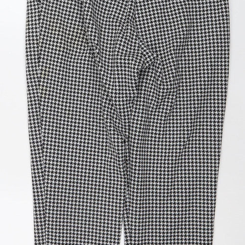 United Colors of Benetton Womens Black Houndstooth Slim Trousers S