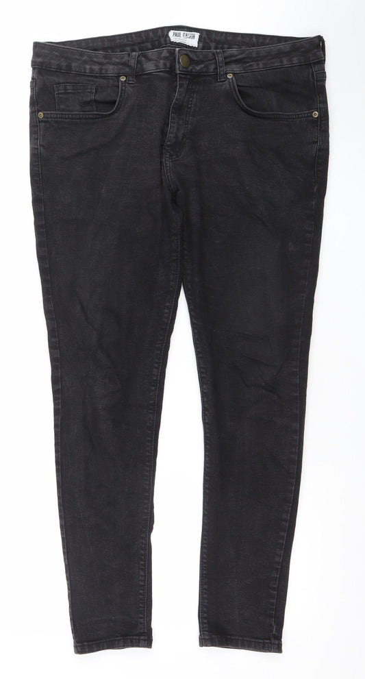 Paul Smith Men's Black Regular Fit Straight Jeans 36W 32L