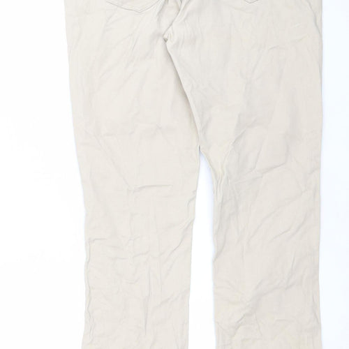 Dunnes Stores Beige Women's Straight Jeans Size 14L Cotton Blend Classic Fit
