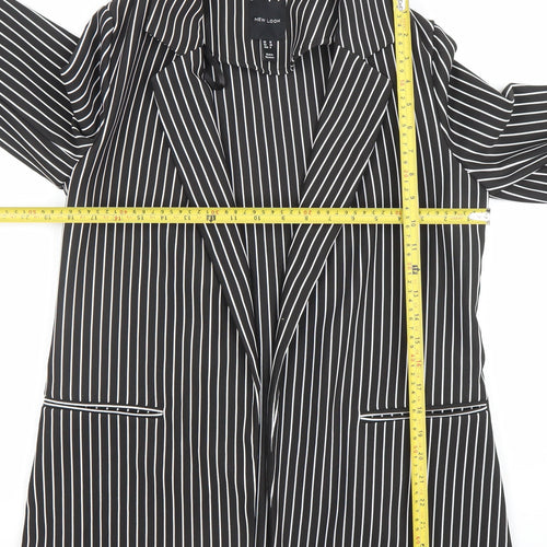 New Look Women's Black Pinstripe Blazer Jacket UK 10