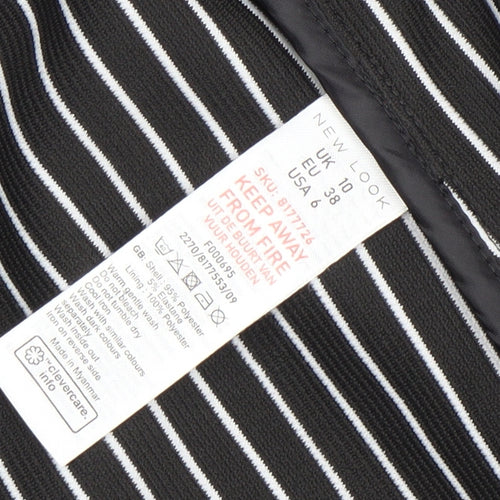 New Look Women's Black Pinstripe Blazer Jacket UK 10