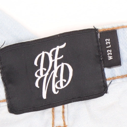 DFND Men's Light Blue Slim Fit Stretch Denim Jeans W32 L32