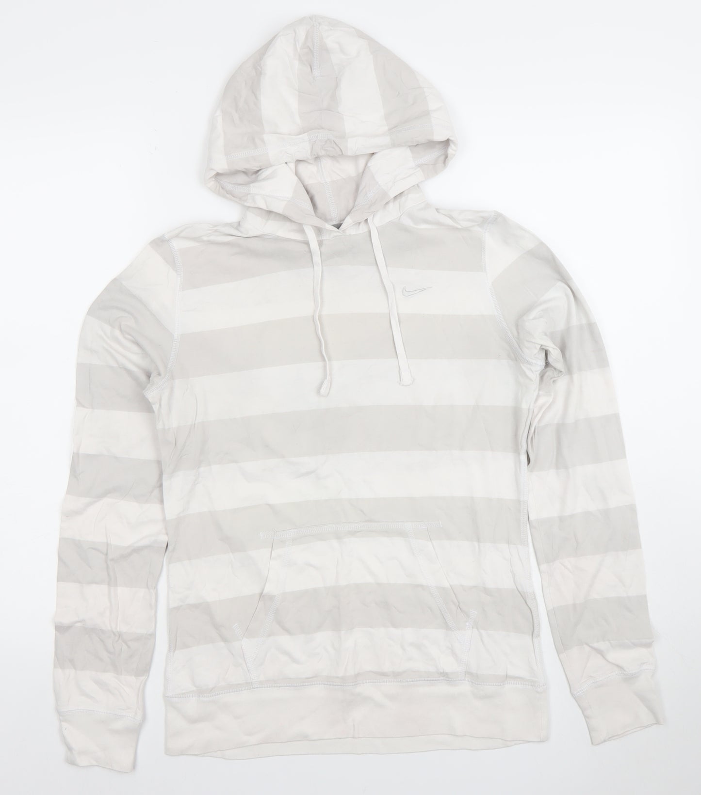 Nike Women’s Grey Striped Pullover Hoodie Size M
