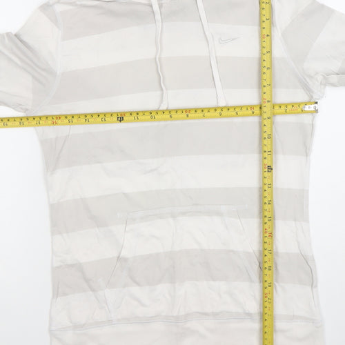 Nike Women’s Grey Striped Pullover Hoodie Size M