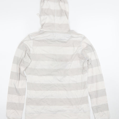 Nike Women’s Grey Striped Pullover Hoodie Size M
