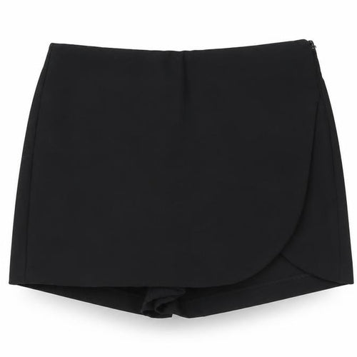 Zara Women's Black Wrap Shorts Size 12 Regular Stretch Blend