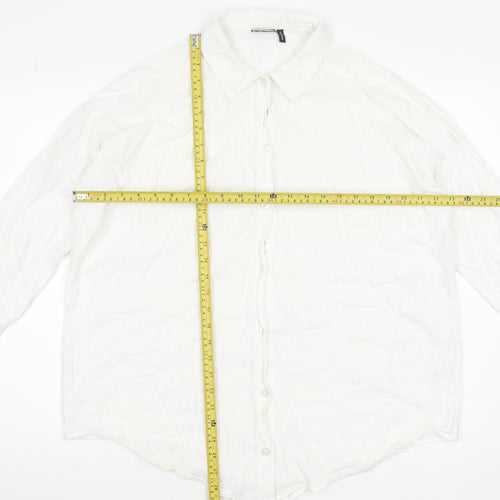 ASOS Women’s White Cotton Button-Up Long Sleeve Shirt Size 8