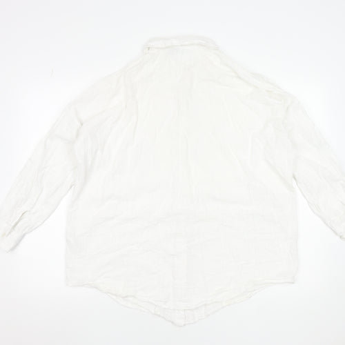 ASOS Women’s White Cotton Button-Up Long Sleeve Shirt Size 8