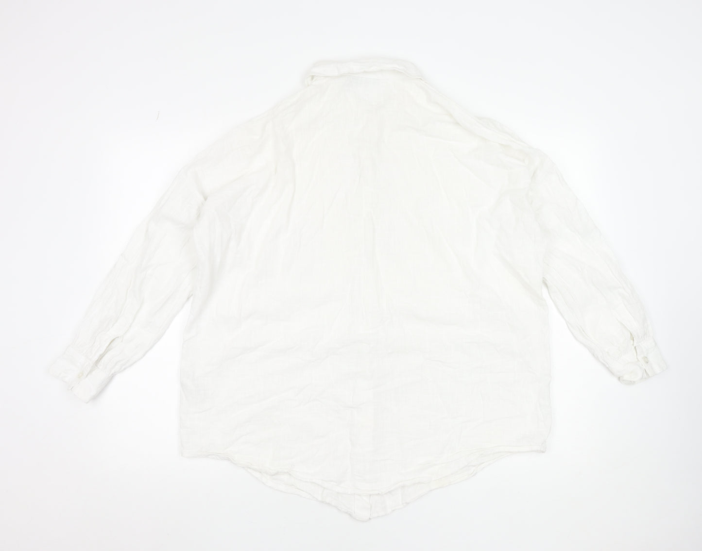 ASOS Women’s White Cotton Button-Up Long Sleeve Shirt Size 8