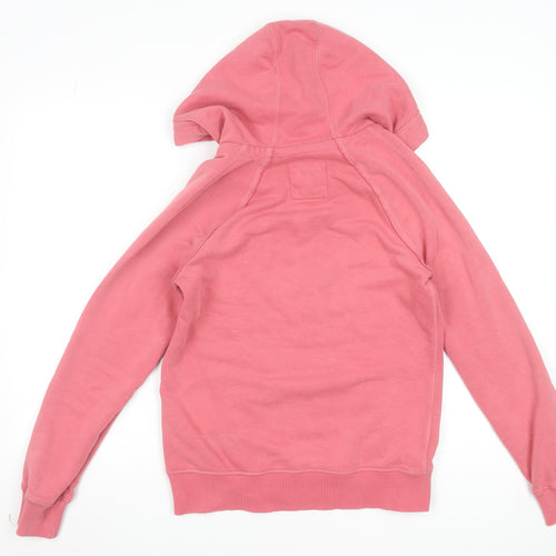 Fat Face Womens Pink Rose Pullover Hoodie Size 10 Cotton Blend