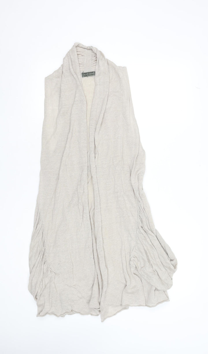 Mint Velvet Women’s Beige Linen Sleeveless Open Vest Size 10